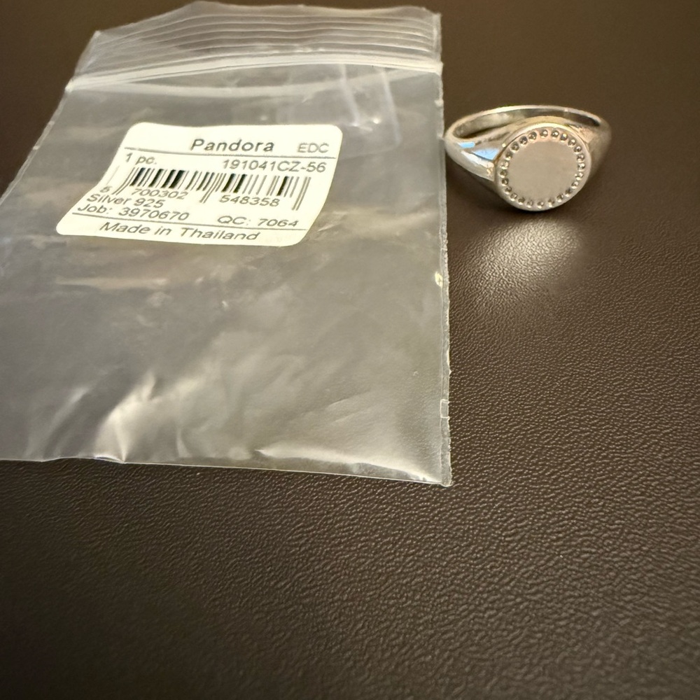 Pandora Silver and Black Ring